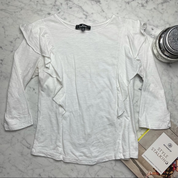 Lulu's Off-White Ruffle Sleeve Top - Picture 1 of 7